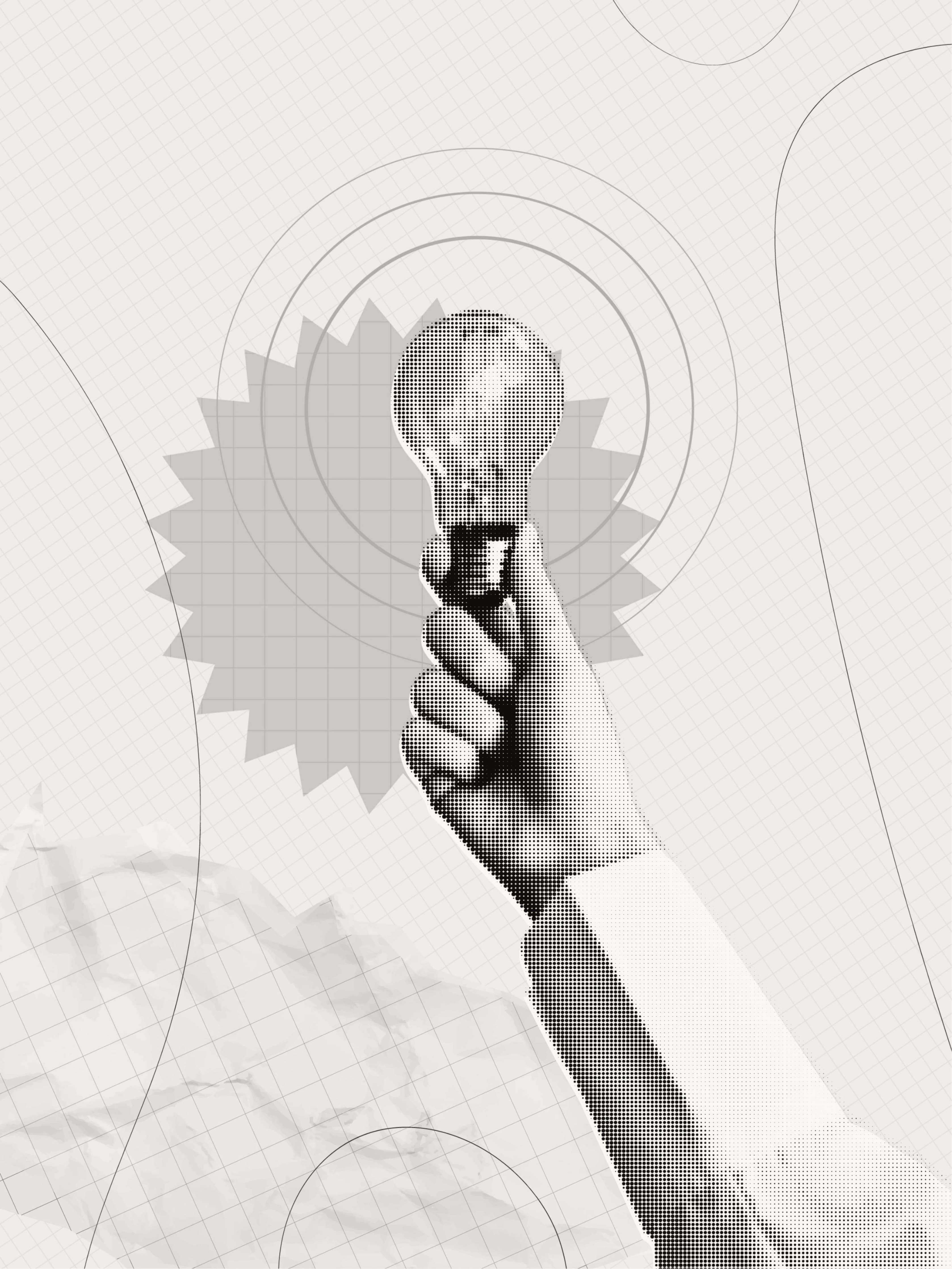 Glühbirne wird von einer männlichen Hand in die Luft gehalten.